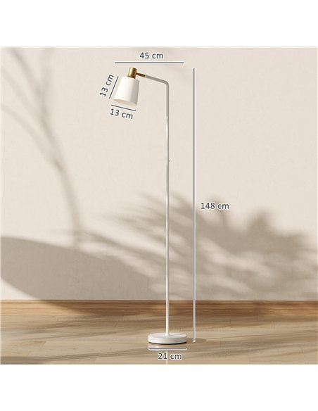 HOMCOM Modern Standing Lamp, Floor Lamp with 350° Rotatable Head for Living Room, White - pic 191274 | FastDaddyshop