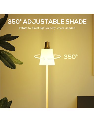 HOMCOM Modern Standing Lamp, Floor Lamp with 350° Rotatable Head for Living Room, White