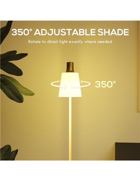 HOMCOM Modern Standing Lamp, Floor Lamp with 350° Rotatable Head for Living Room, White - pic 191276 | FastDaddyshop