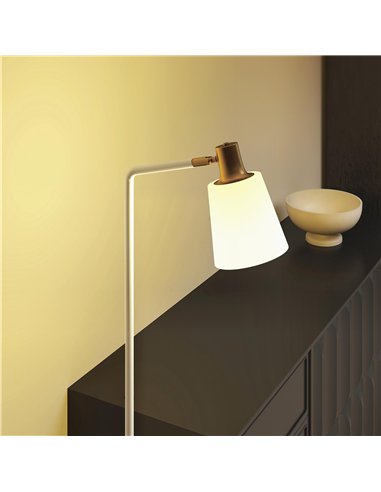 HOMCOM Modern Standing Lamp, Floor Lamp with 350° Rotatable Head for Living Room, White