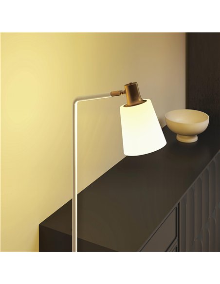 HOMCOM Modern Standing Lamp, Floor Lamp with 350° Rotatable Head for Living Room, White - pic 191280 | FastDaddyshop