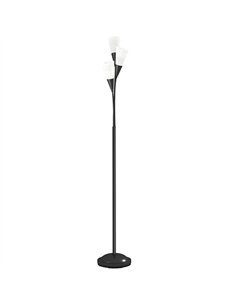 HOMCOM Modern Standing Lamp, 3-Light Upright Floor Lamps for Living Room, Black