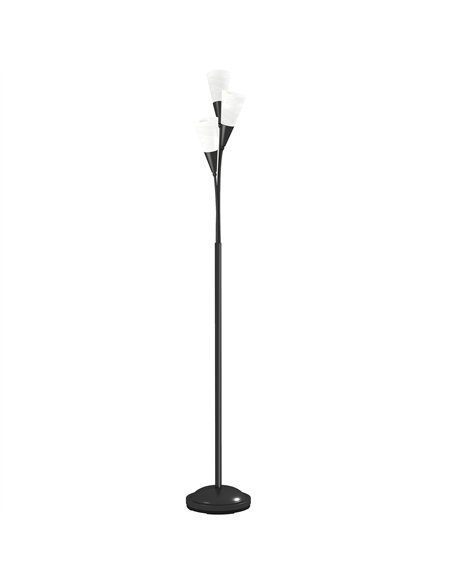 HOMCOM Modern Standing Lamp, 3-Light Upright Floor Lamps for Living Room, Black - pic 191308 | FastDaddyshop
