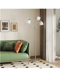 HOMCOM Arc Tree Floor Lamp with 3 Adjustable Rotating Lights, Industrial Standing Lamp with Steel Frame, Silver Tone 2