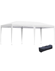 Outsunny 6x3m Pop Up Gazebo with 2-Roof Foldable Canopy Tent, Carrying Bag, White