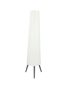 HOMCOM Dimmable Tripod Floor Lamp with Foot Switch, Nordic Standing Lamp with Fabric Shade, 153cm, White and Grey