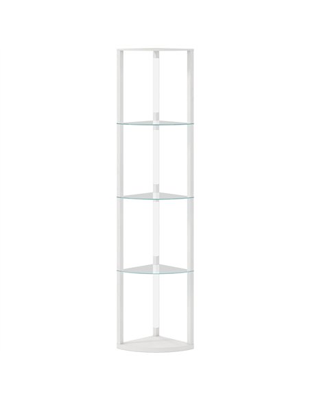 HOMCOM LED Floor Lamp with Shelves, Dimmable Standing Lamp with Foot Switch for Living Room, Bedroom, White - pic 191344 | FastDaddyshop