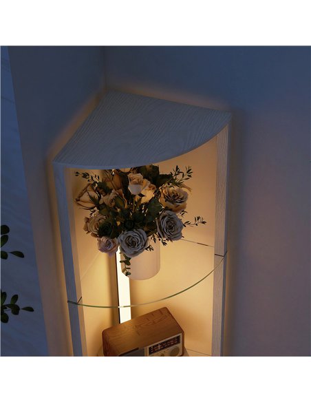 HOMCOM LED Floor Lamp with Shelves, Dimmable Standing Lamp with Foot Switch for Living Room, Bedroom, White - pic 191351 | FastDaddyshop
