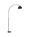 HOMCOM Arc Floor Lamp for Living Room, Modern Adjustable Standing Lamp with Faux Black Marble Base Black