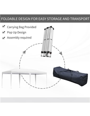 Outsunny Pop Up Gazebo, Double Roof Foldable Canopy Tent, Wedding Awning Canopy w/ Carrying Bag, 6 m x 3 m x 2.65 m, White