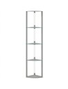HOMCOM LED Floor Lamp with Shelves, Dimmable Standing Lamp with Foot Switch for Living Room, Bedroom, Grey