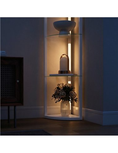 HOMCOM LED Floor Lamp with Shelves, Dimmable Standing Lamp with Foot Switch for Living Room, Bedroom, Grey