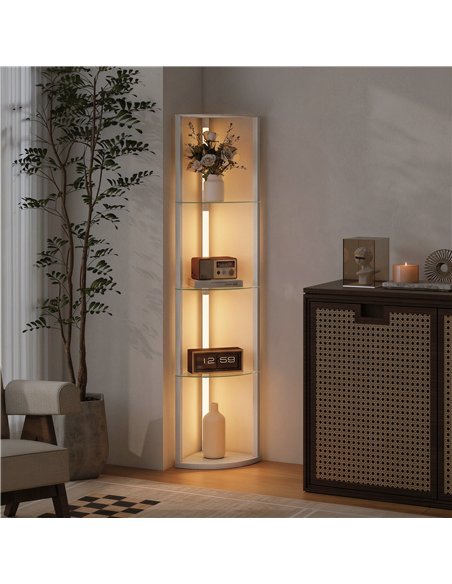 HOMCOM LED Floor Lamp with Shelves, Dimmable Standing Lamp with Foot Switch for Living Room, Bedroom, Grey - pic 191370 | FastDaddyshop