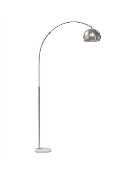 HOMCOM Arc Floor Lamp for Living Room, Modern Adjustable Standing Lamp with Faux Black Marble Base Silver Tone - pic 191371 | FastDaddyshop
