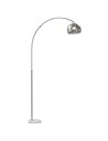 HOMCOM Arc Floor Lamp for Living Room, Modern Adjustable Standing Lamp with Faux Black Marble Base Silver Tone