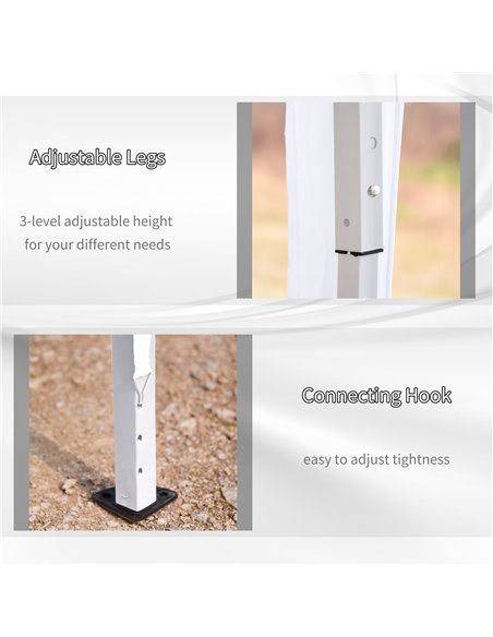 Outsunny Pop Up Gazebo, Double Roof Foldable Canopy Tent, Wedding Awning Canopy w/ Carrying Bag, 6 m x 3 m x 2.65 m, White - pic 19138 | FastDaddyshop