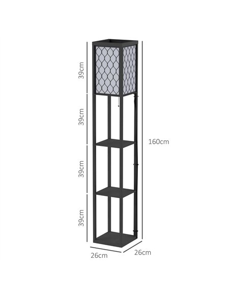 HOMCOM Three-Shelf Standing Lamps Set of 2 - Black - pic 191391 | FastDaddyshop