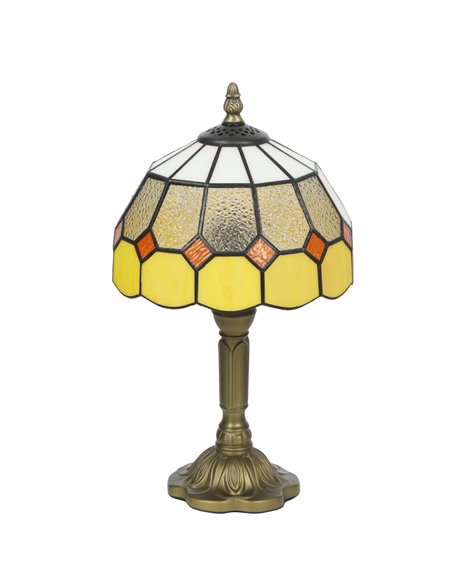 HOMCOM Handmade Art Deco Glass Table Lamp - White/Orange - pic 191398 | FastDaddyshop