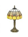 HOMCOM Handmade Art Deco Glass Table Lamp - White/Orange