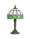 HOMCOM Handmade Art Deco Glass Table Lamp - White/Green