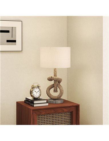 HOMCOM Nautical Table Lamps Set of 2 with USB Charging Port, Bedside Lamps for Bedroom Living Room, Warm White LED Bulb Included