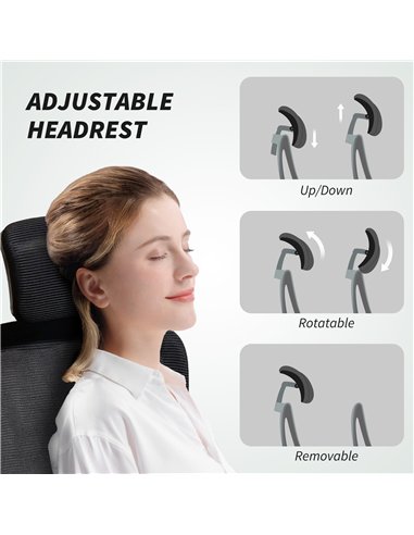 HOMCOM Mesh Back Office Chair, with Lumbar Support - Black