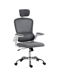 HOMCOM Mesh Back Office Chair, with Lumbar Support - Charcoal Grey