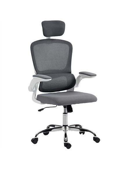 HOMCOM Mesh Back Office Chair, with Lumbar Support - Charcoal Grey - pic 191443 | FastDaddyshop