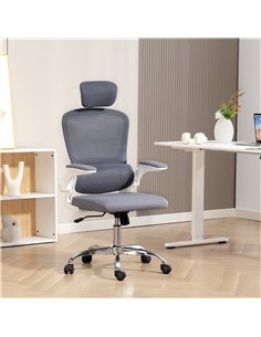 HOMCOM Mesh Back Office Chair, with Lumbar Support - Charcoal Grey 2