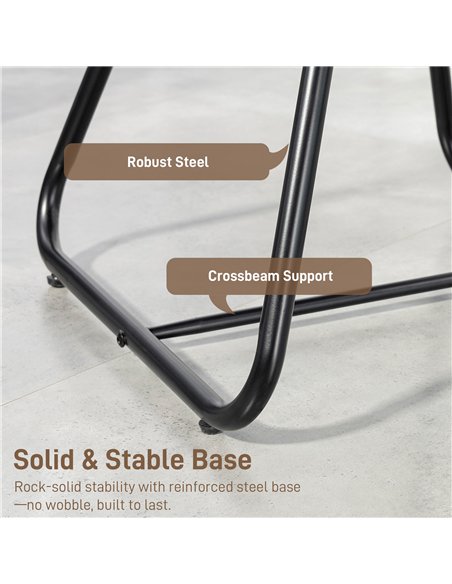 HOMCOM Desk Chair No Wheels, Office Chair with Mesh Back, Lumbar Support, Metal Base for Waiting Room, Conference Room, Black - pic 191457 | FastDaddyshop