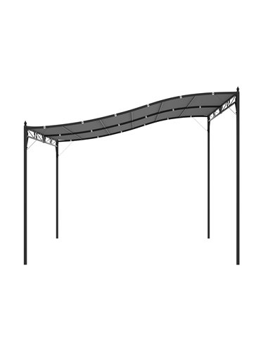 Outsunny 4 x 3 Meters Canopy Metal Wall Gazebo Awning Garden Marquee Shelter Door Porch - Grey