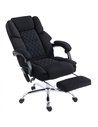 HOMCOM Office Chair with 6-point Vibration Massage and Heat, Fabric Desk Chair with Footrest, High Back, Black