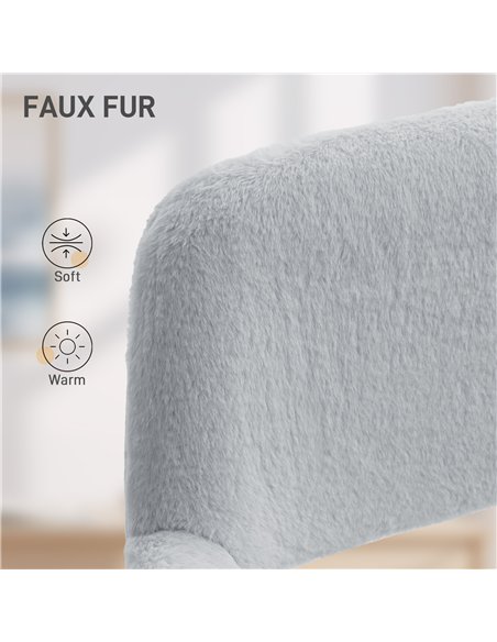 HOMCOM Faux Fur Rabbit Chair - Grey - pic 191484 | FastDaddyshop