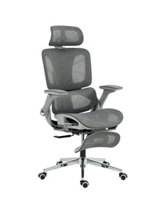 HOMCOM Ergonomic Office Chair, High Back Mesh Desk Chair, Grey