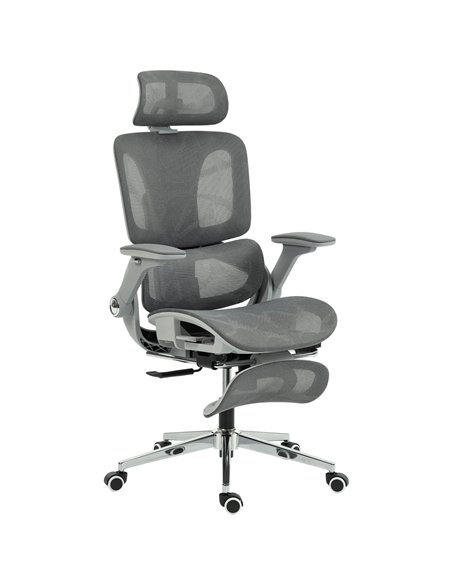 HOMCOM Ergonomic Office Chair, High Back Mesh Desk Chair, Grey - pic 191488 | FastDaddyshop