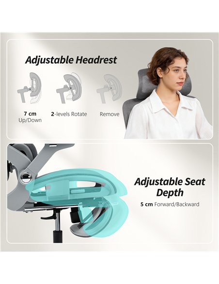HOMCOM Ergonomic Office Chair, High Back Mesh Desk Chair, Grey - pic 191493 | FastDaddyshop
