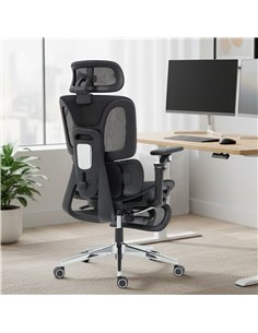HOMCOM Ergonomic Office Chair, High Back Mesh Desk Chair, Black 2