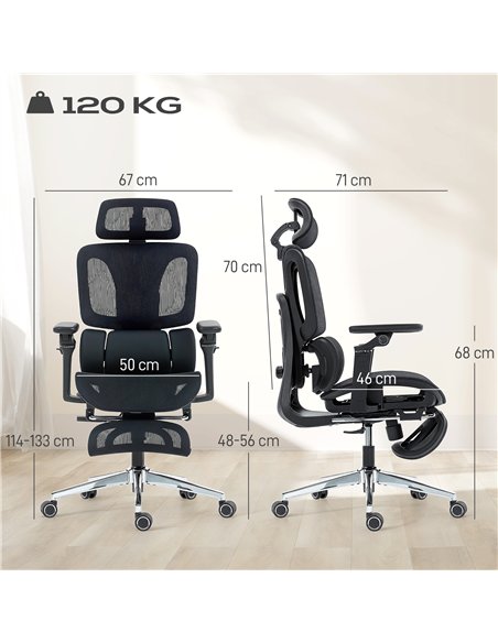 HOMCOM Ergonomic Office Chair, High Back Mesh Desk Chair, Black - pic 191499 | FastDaddyshop