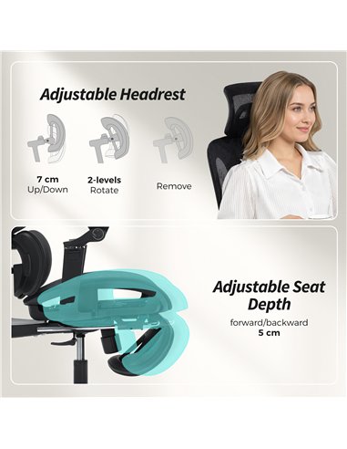 HOMCOM Ergonomic Office Chair, High Back Mesh Desk Chair, Black
