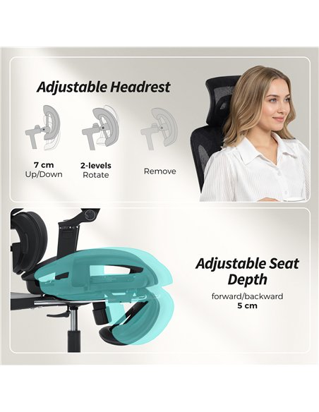 HOMCOM Ergonomic Office Chair, High Back Mesh Desk Chair, Black - pic 191502 | FastDaddyshop