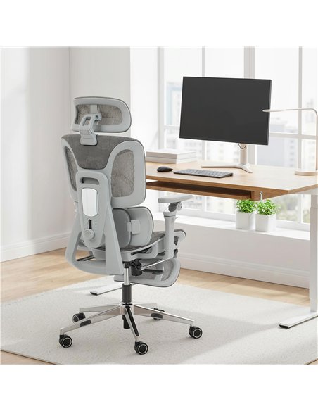 HOMCOM Ergonomic Office Chair, High Back Mesh Desk Chair, Grey - pic 191507 | FastDaddyshop