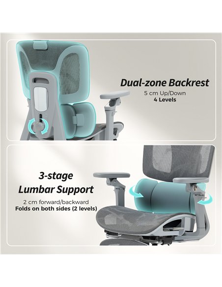 HOMCOM Ergonomic Office Chair, High Back Mesh Desk Chair, Grey - pic 191510 | FastDaddyshop