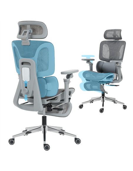 HOMCOM Ergonomic Office Chair, High Back Mesh Desk Chair, Grey - pic 191514 | FastDaddyshop
