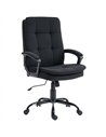 HOMCOM Linen-Look Double-Padded Office Chair - Black