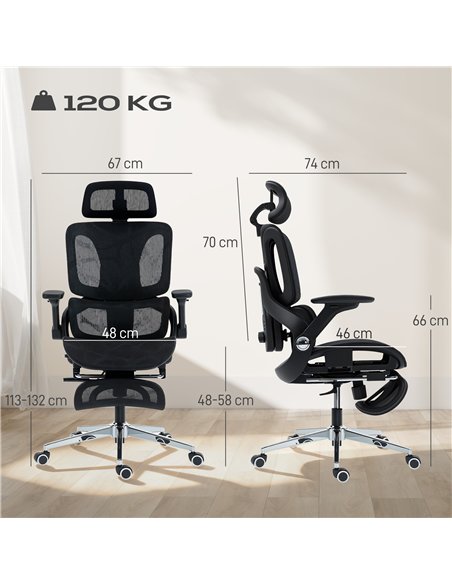 HOMCOM Ergonomic Office Chair, High Back Mesh Desk Chair, Black - pic 191526 | FastDaddyshop
