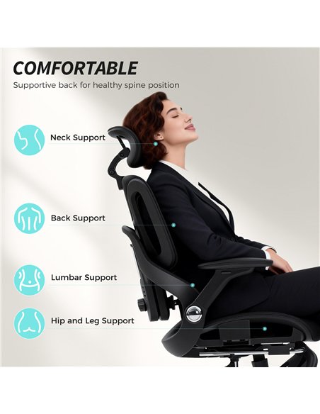 HOMCOM Ergonomic Office Chair, High Back Mesh Desk Chair, Black - pic 191527 | FastDaddyshop