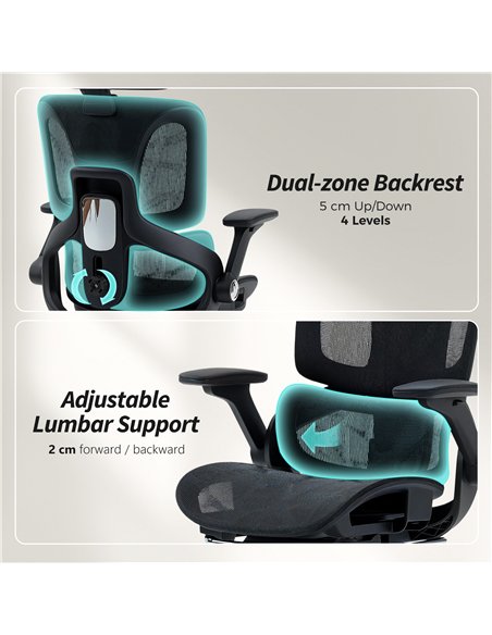 HOMCOM Ergonomic Office Chair, High Back Mesh Desk Chair, Black - pic 191528 | FastDaddyshop