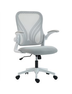 HOMCOM Mesh Office Chair with Foldable Backrest - Light Grey
