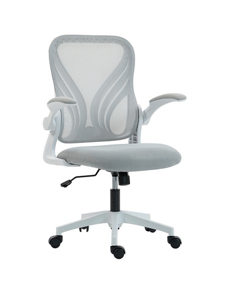 HOMCOM Mesh Office Chair with Foldable Backrest - Light Grey - pic 191542 | FastDaddyshop