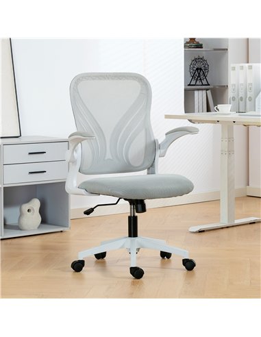 HOMCOM Mesh Office Chair with Foldable Backrest - Light Grey
